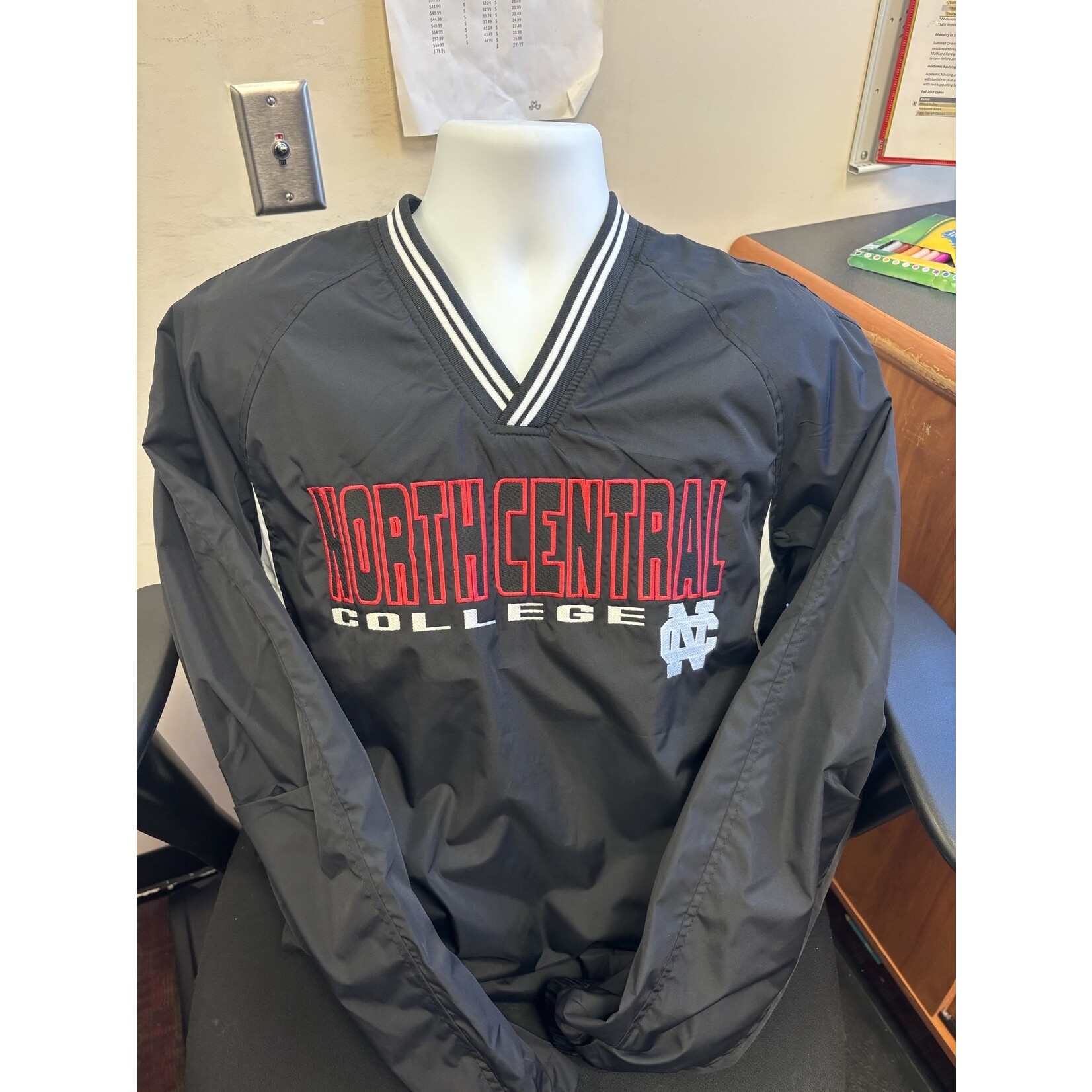 CI Sports North Central College Tipped Vneck Raglan Windshirt