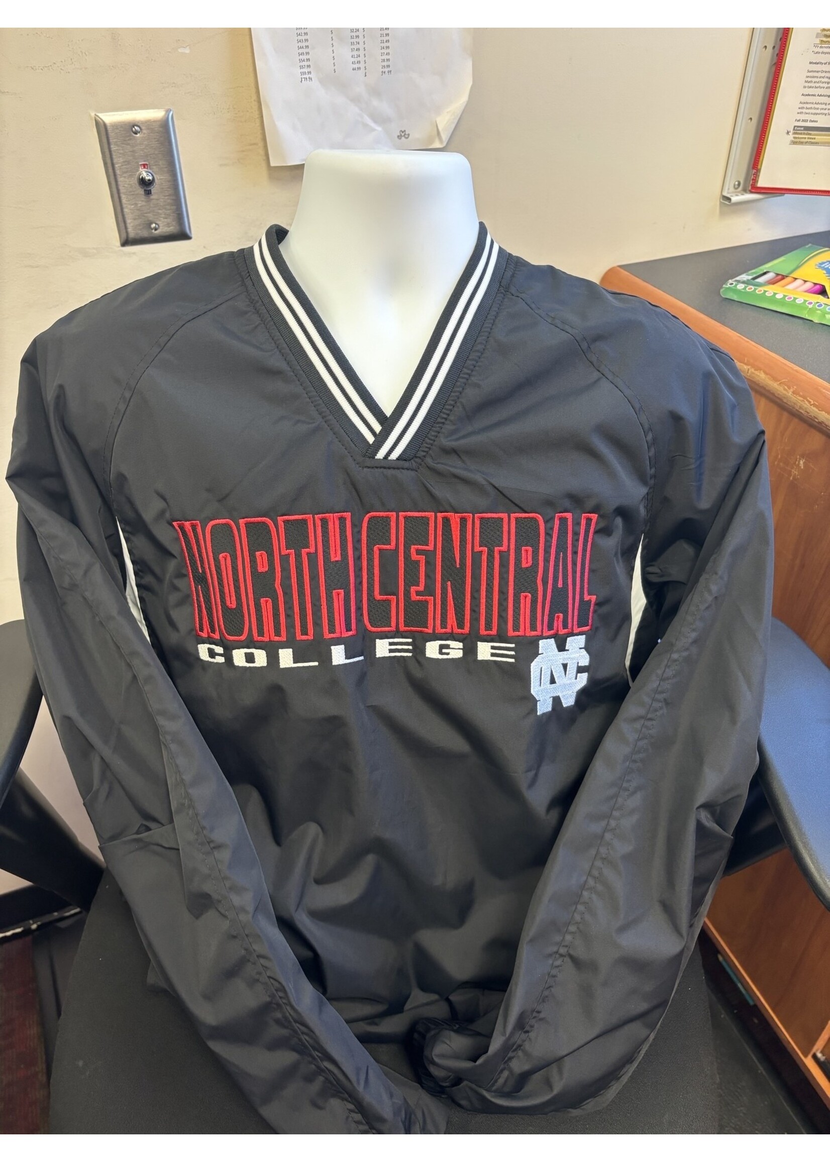 CI Sports North Central College Tipped Vneck Raglan Windshirt