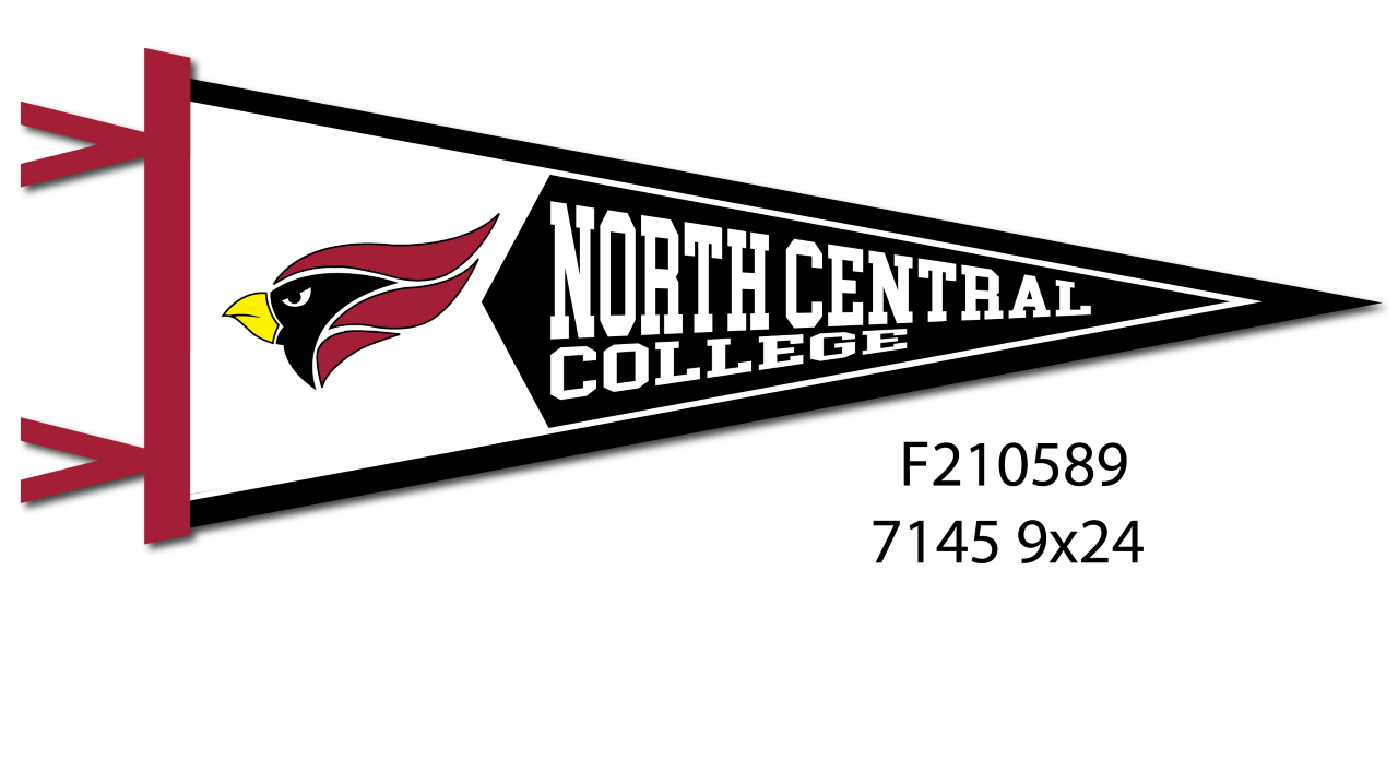 Collegiate Pacific Wool felt Pennant Cardinal Head 9 x 24 (black 