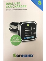 OnHand OnHand Black Dual USB Car Charger