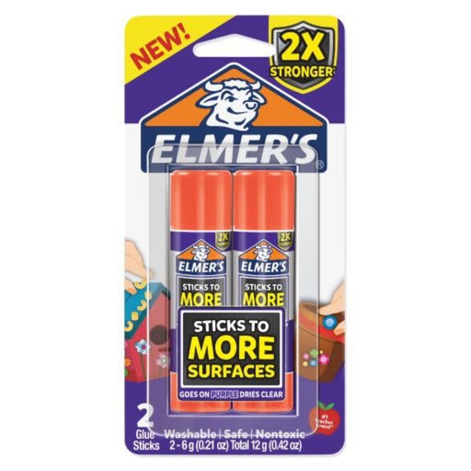 Elmer's Extra Strength Glue Stick Purple .21oz 2Pk BP