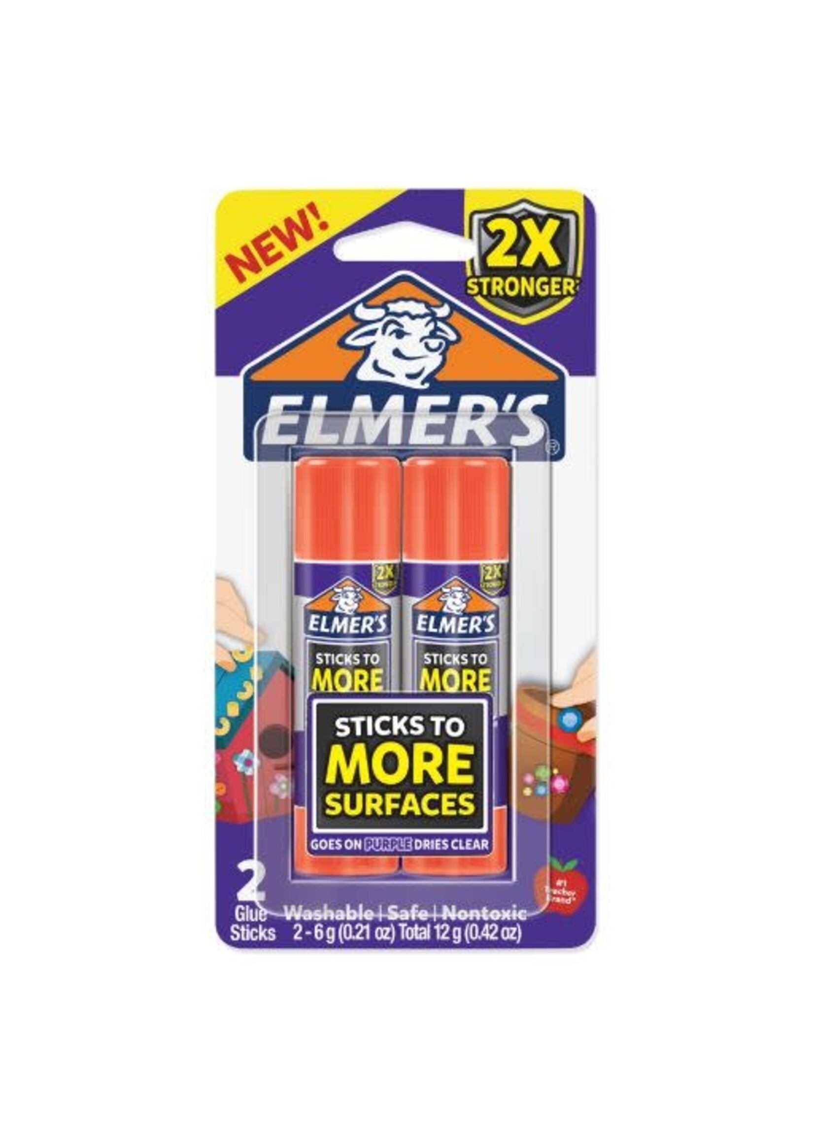 Elmer's Extra Strength Glue Stick Purple .21oz 2Pk BP