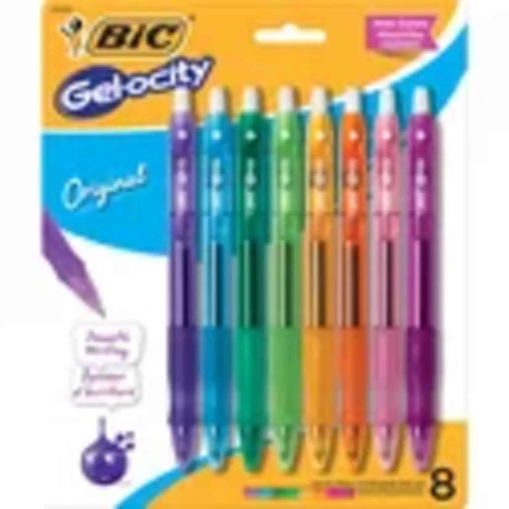 BIC BIC Gel-ocity Original Retractable Gel Pen Asst .7mm 8Pk