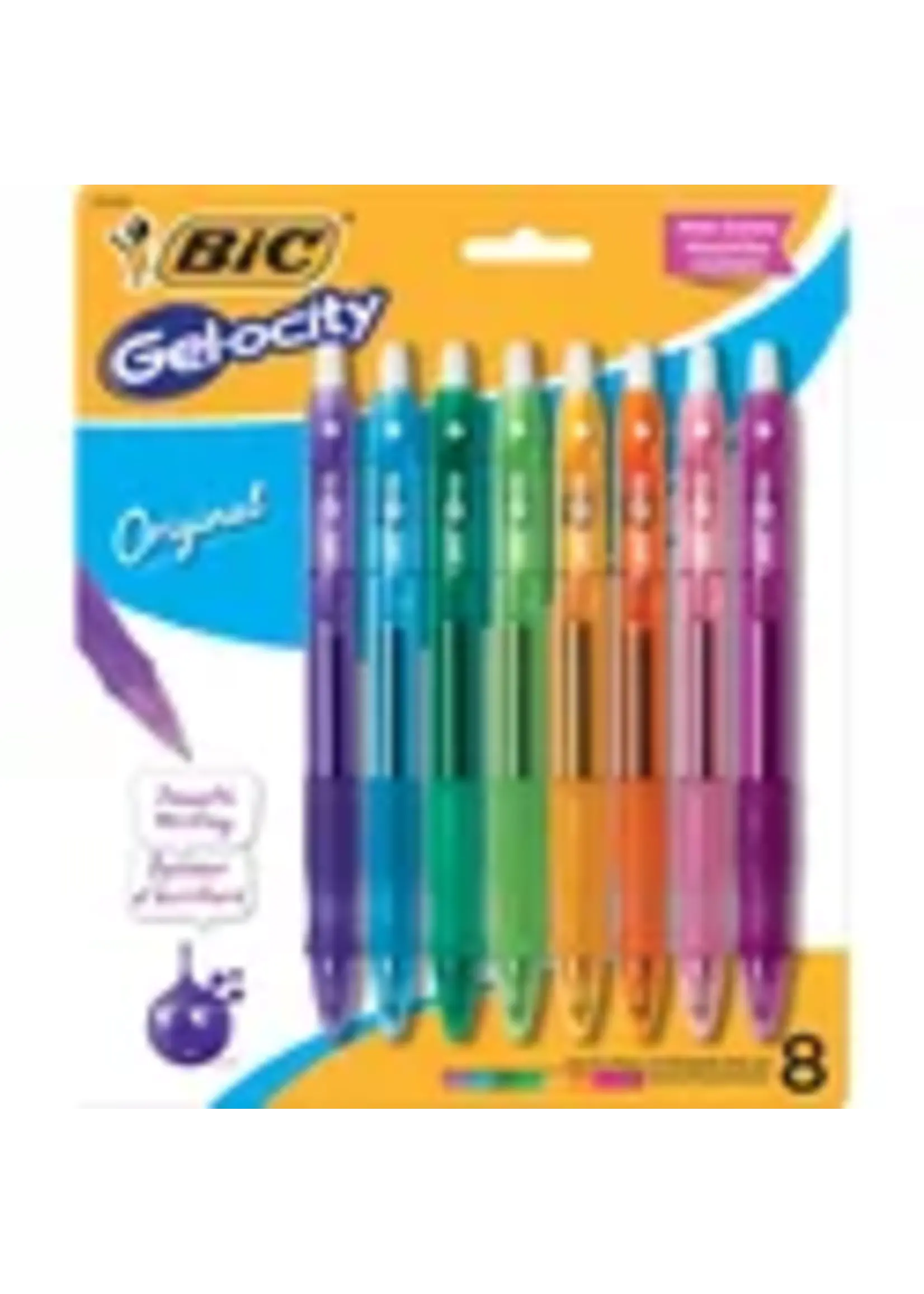 BIC BIC Gel-ocity Original Retractable Gel Pen Asst .7mm 8Pk
