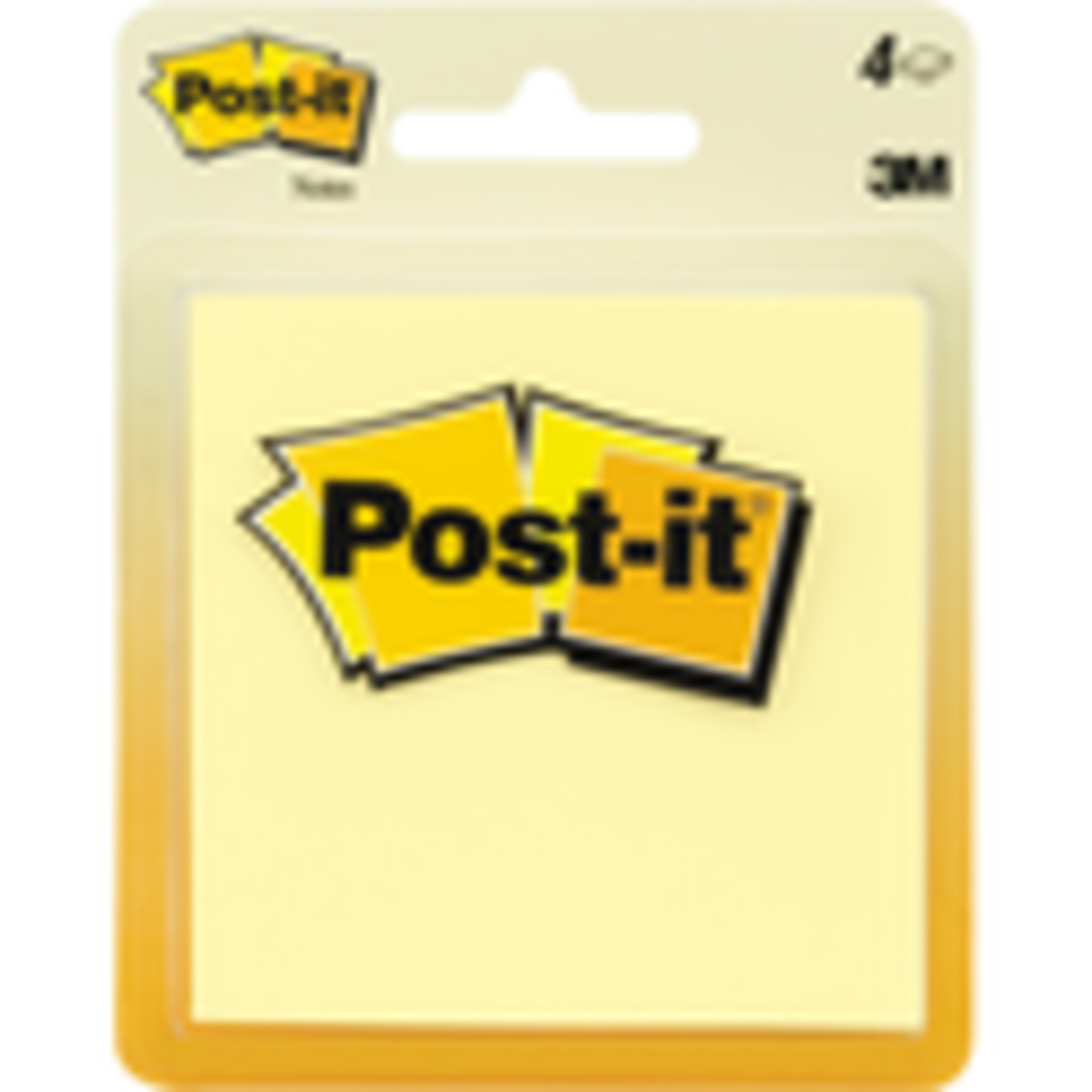 3M Post-it Sticky Notes Yellow 3x3in 4Pk BP 50Sht/Bonus Pad