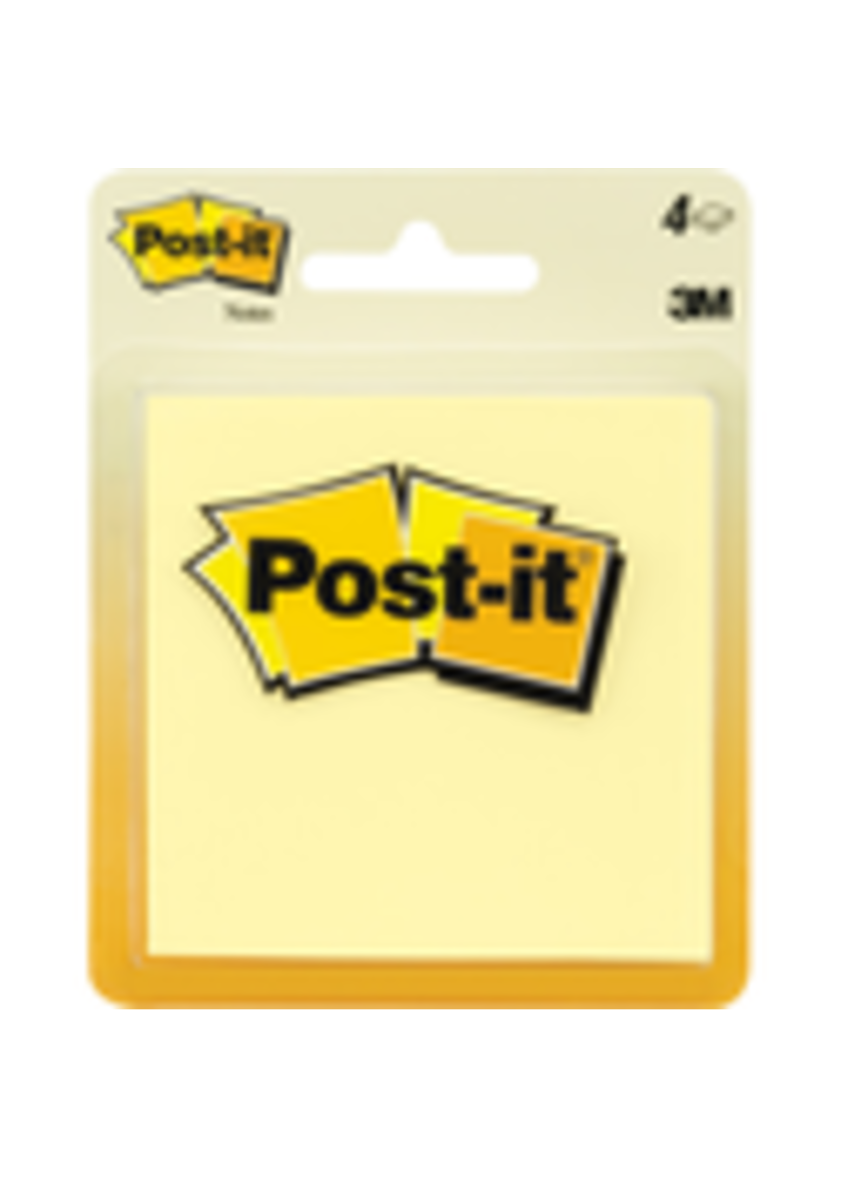 3M Post-it Sticky Notes Yellow 3x3in 4Pk BP 50Sht/Bonus Pad