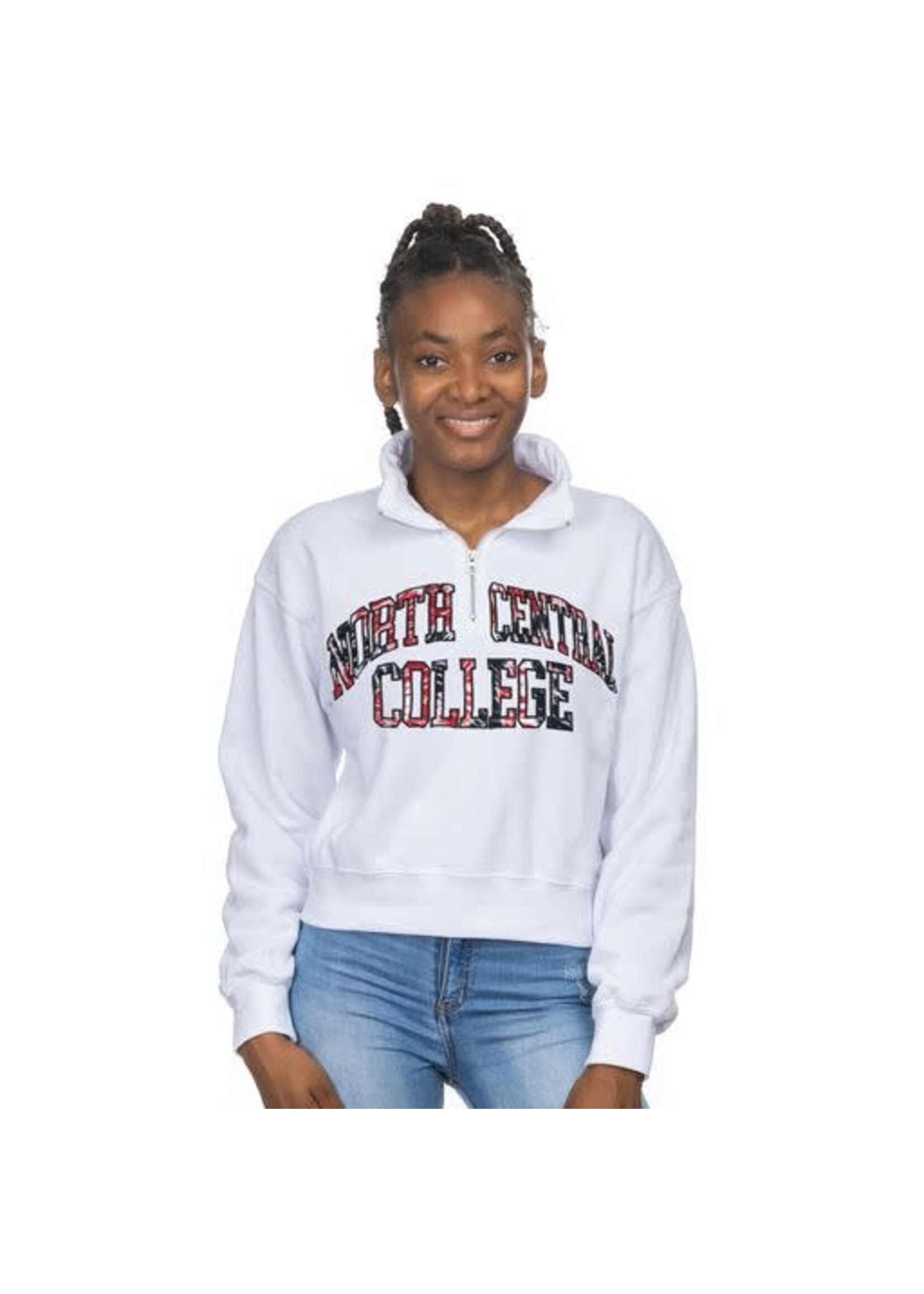 Zoozatz NCC women's fleece crop 1/4 zip