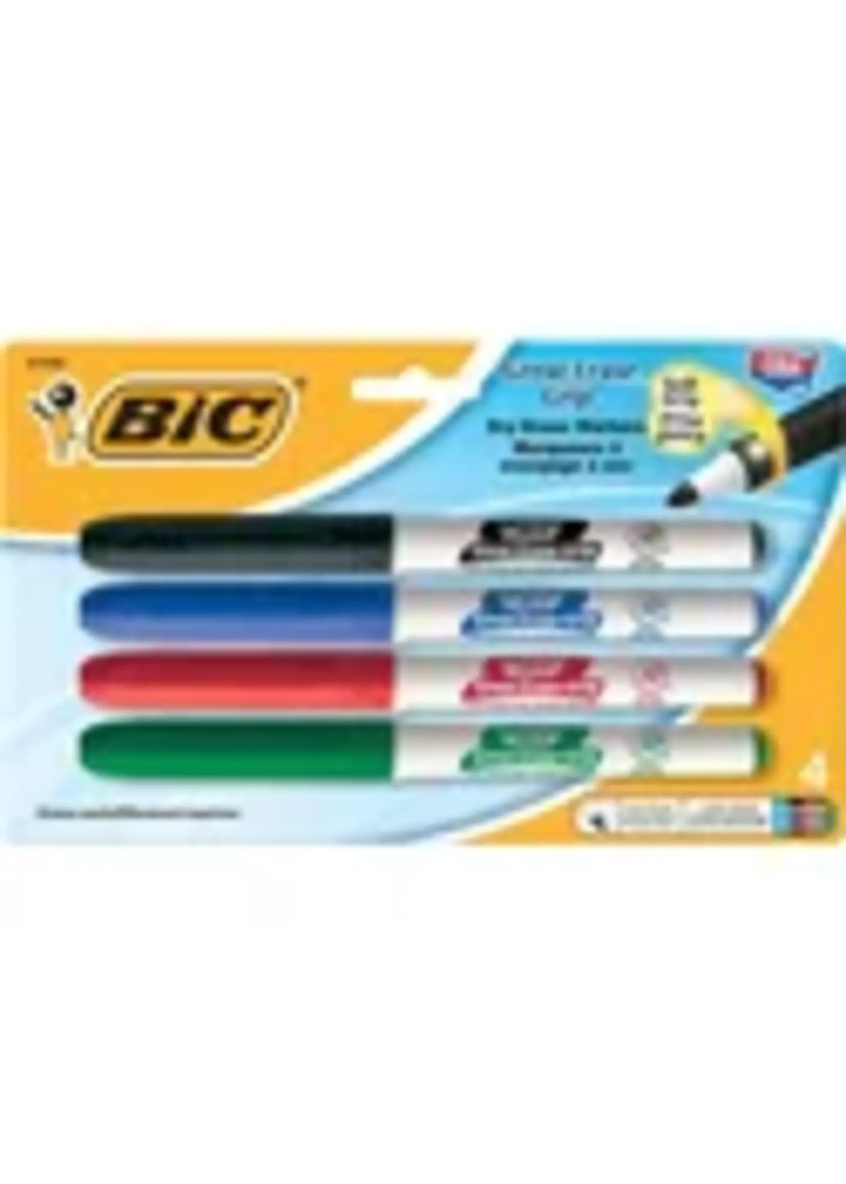 BIC BIC Great Erase Grip Dry Erase Marker(Asst)Fine 4pk
