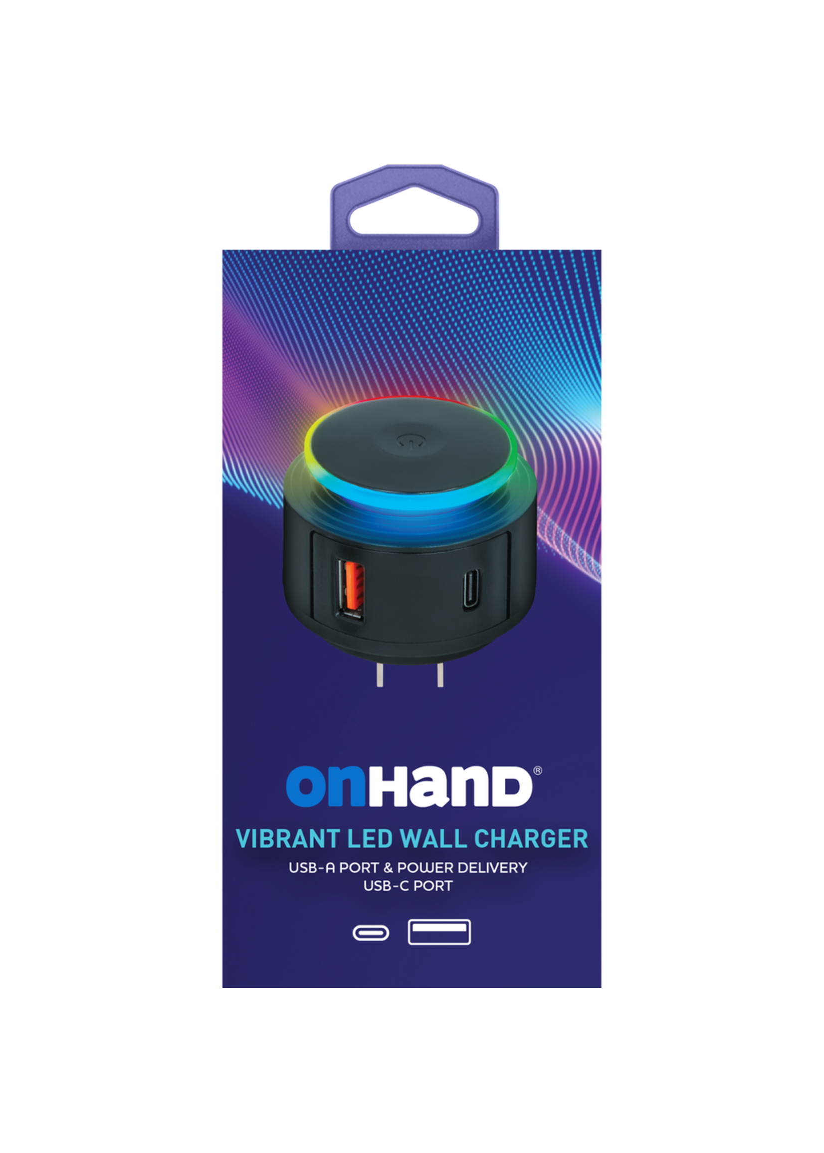 OnHand OnHand Vibrant LED Wall Charger 20W USB-A/USB-C