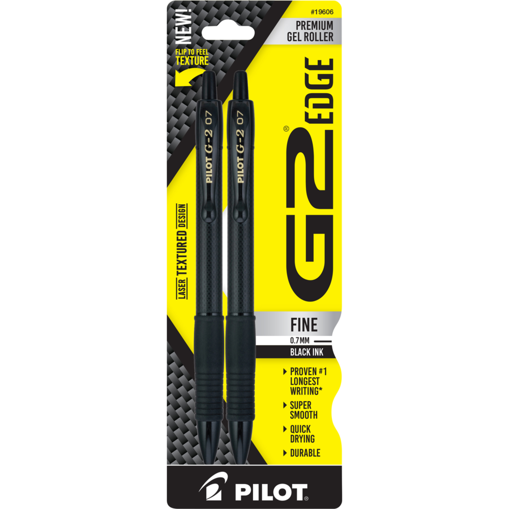 Pilot Pilot G2 Edge Gel Pen Black .7mm 2PK BP Fine