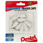 Pentel Pentel Hi-Polymer Eraser Cap White Standard 10 pk