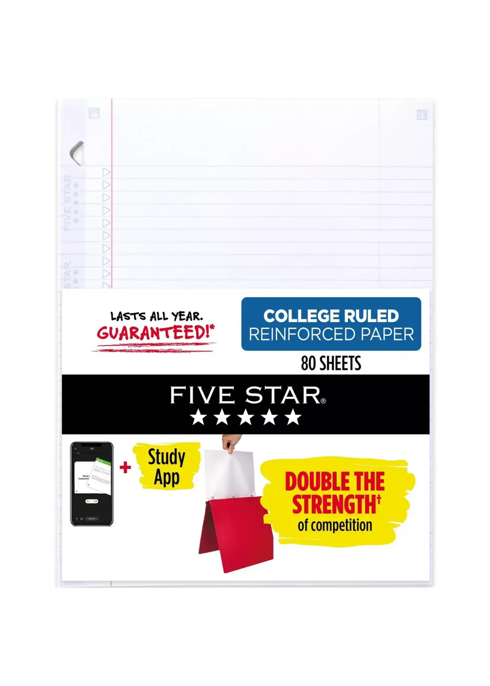 Five Star Five Star Reinforced Filler Paper / 80 Sheets