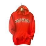 Champion Champion Powerblend Scarlet Hood w/ black applique , white outline