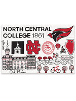 Julia Gash North Central College Wood Magnet - Julia Gash Collection