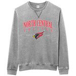 League / Legacy League Weathered Fleece Crew w/ Cardinal  - Heather smoked pearl