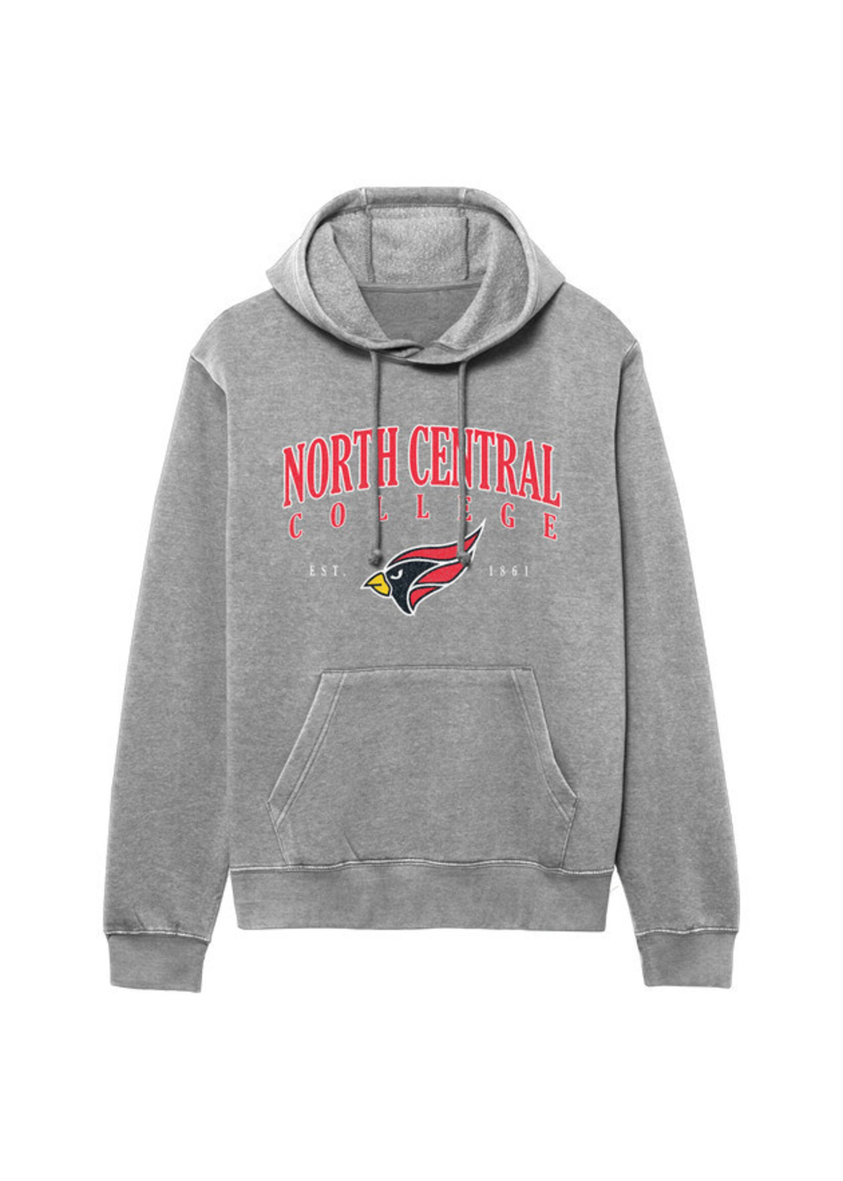 League / Legacy League Weathered Fleece Hood w/cardinal - heather smoked pearl