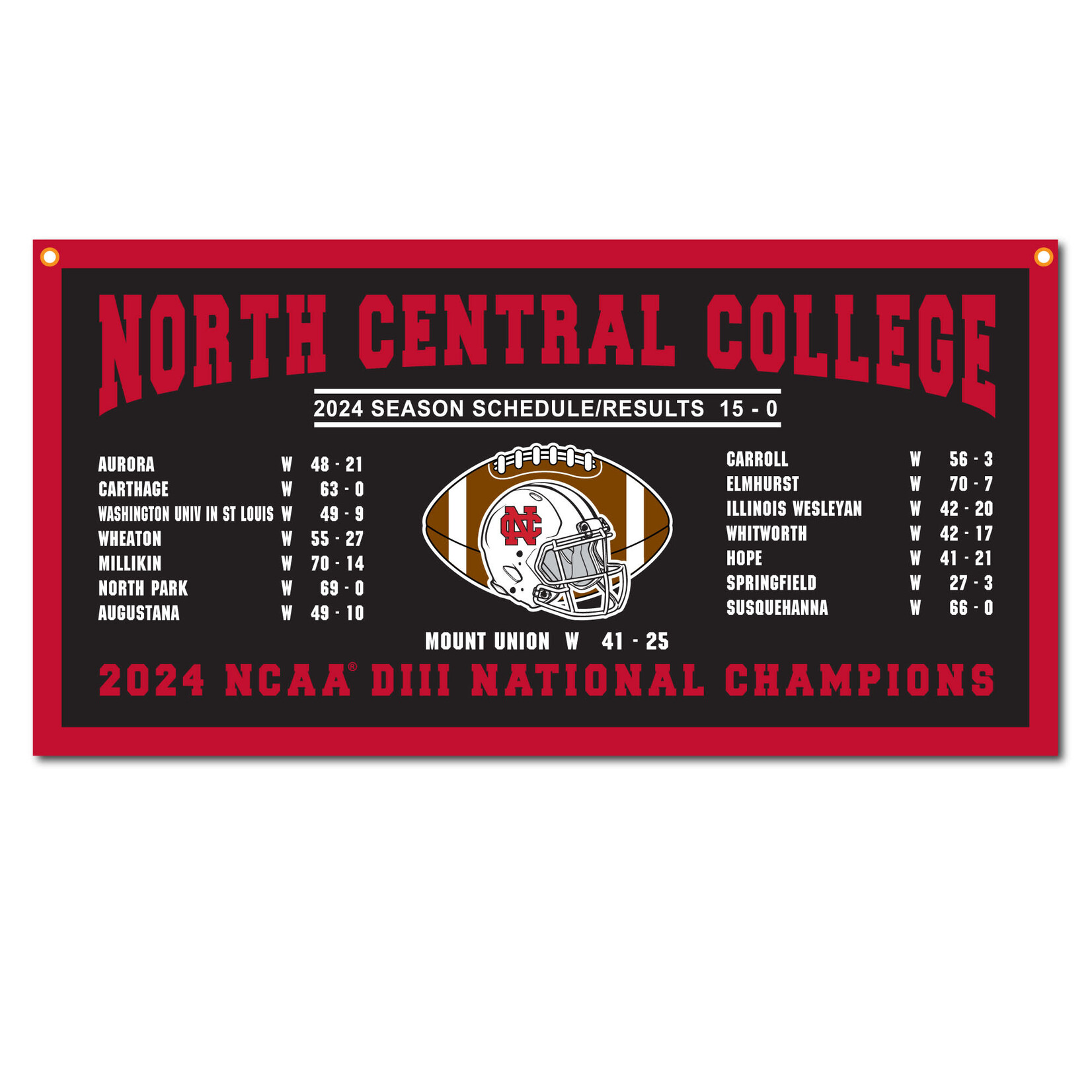 Collegiate Pacific Collegiate Pacific  2024 National Championship Flock Banner (24NCC02) 18 x 36 w/Scores