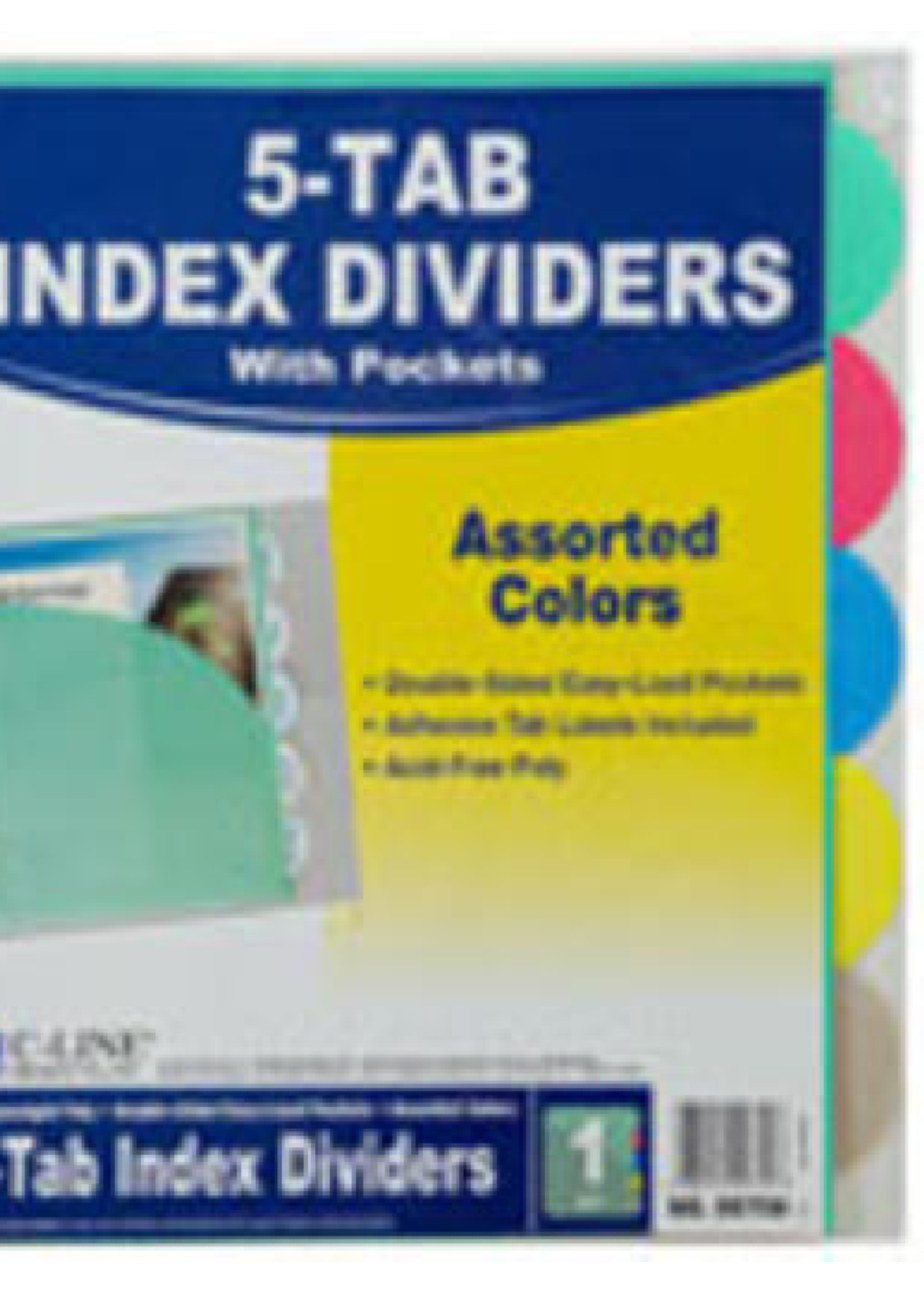 C-Line C-Line Poly Index Dividers Assorted 5 Tab