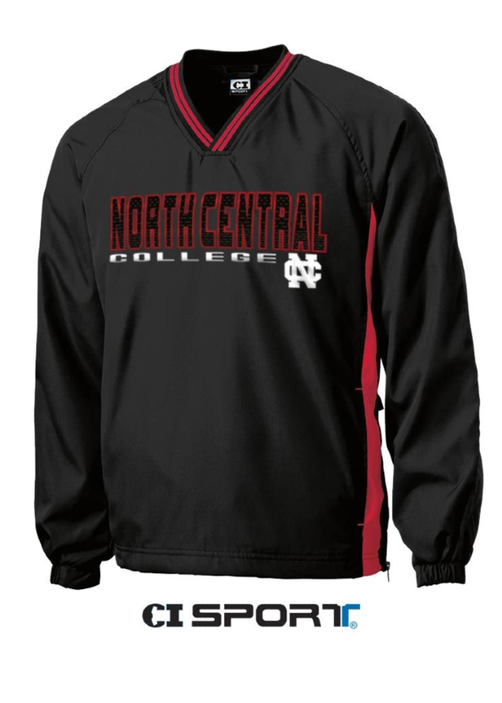 CI Sports North Central College Tipped Vneck Raglan Windshirt