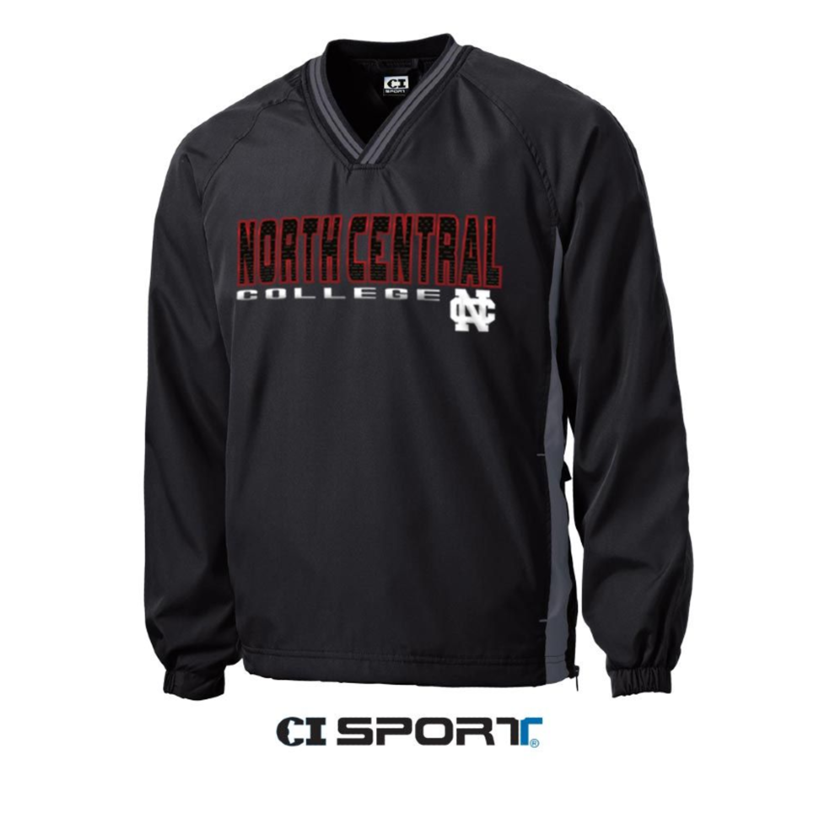 CI Sports North Central College Tipped Vneck Raglan Windshirt
