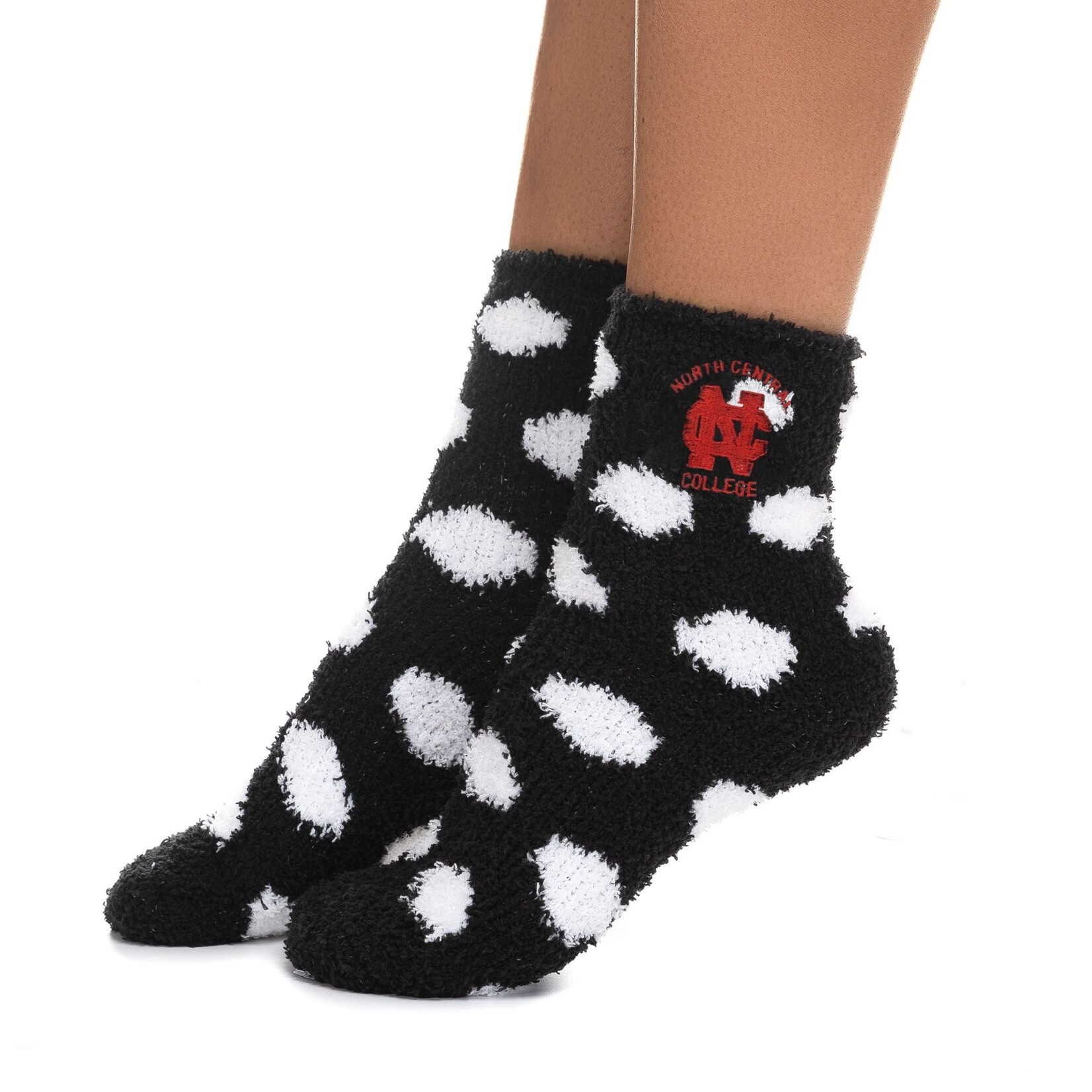 Zoozatz Zoozatz Fuzzy Dot Socks Red w/ black dots- TA01