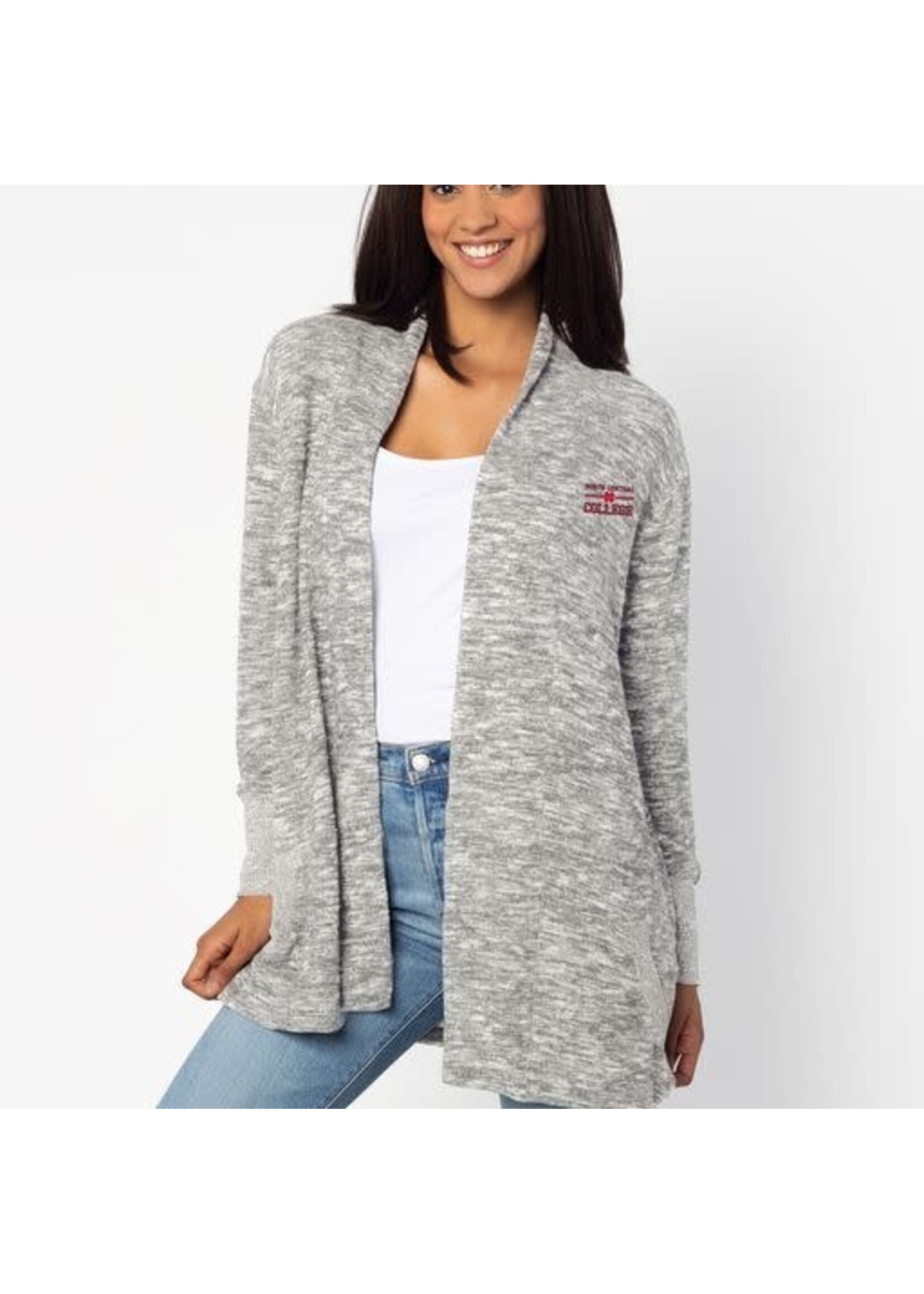 Chicka-d Campus Cardigan Light Grey by Chicka-d