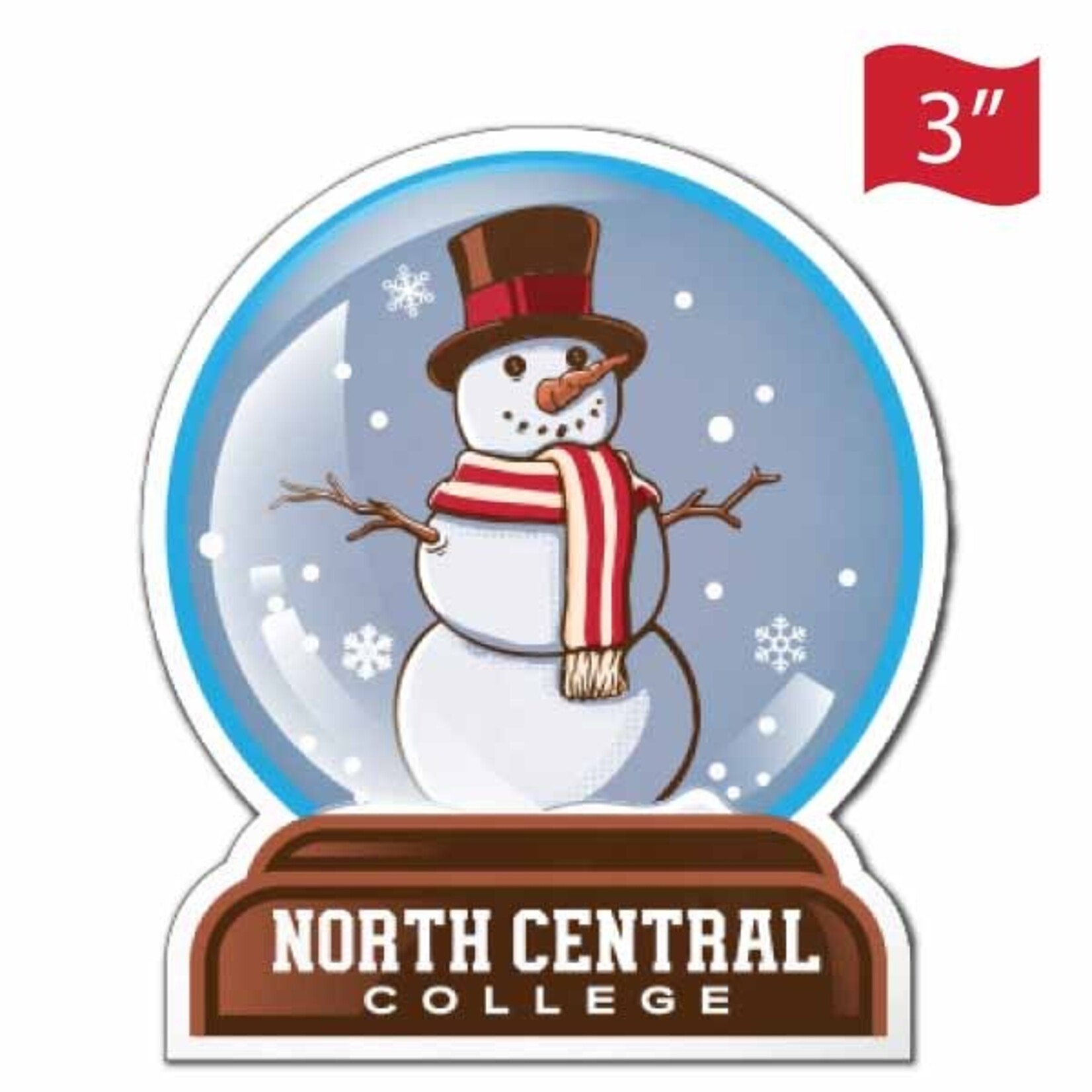Sewing Concepts North Central College 3 Inch Snow globe magnet
