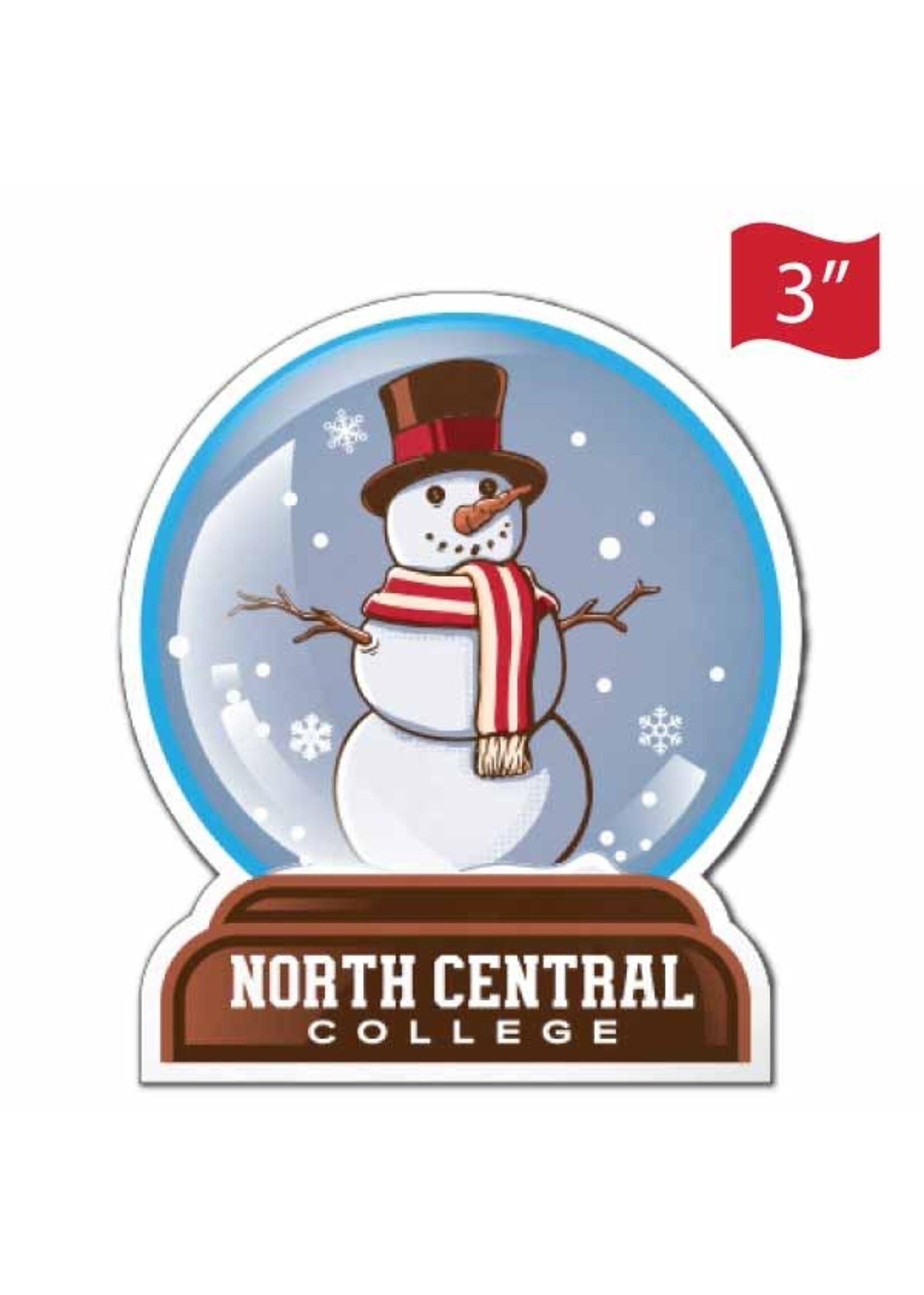 Sewing Concepts North Central College 3 Inch Snow globe magnet
