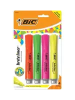 BIC BIC Brite Liner Pen Style Highlighter Asst Chisel 4Pk