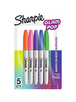 Sharpie Sharpie Permanent Marker Asst Fine 5Pk Glam Pop
