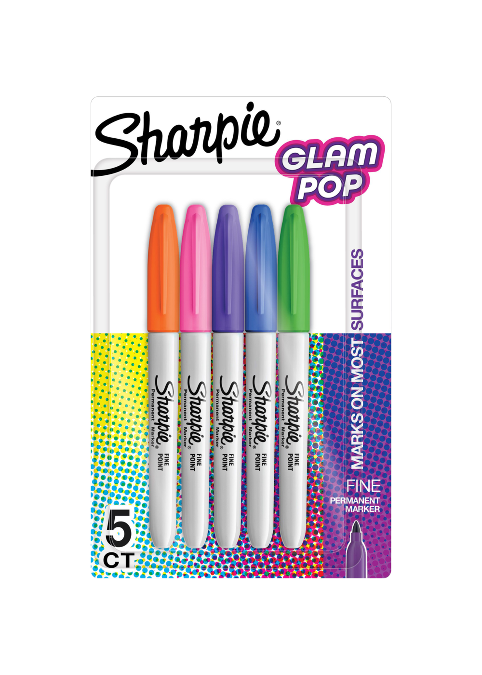 Sharpie Sharpie Permanent Marker Asst Fine 5Pk Glam Pop