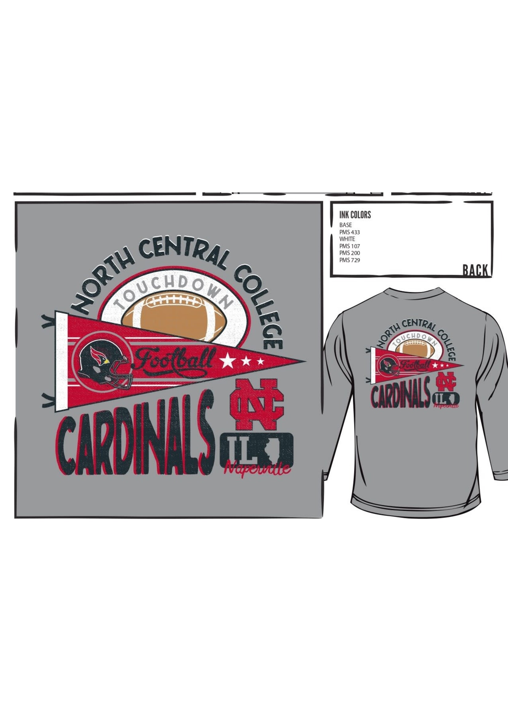 Image One Image One Football Pennant  Tee Long Sleeve