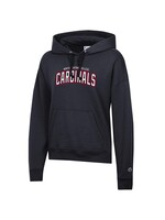 Champion Women's Powerblend Hood w/ Cardinals in glitter