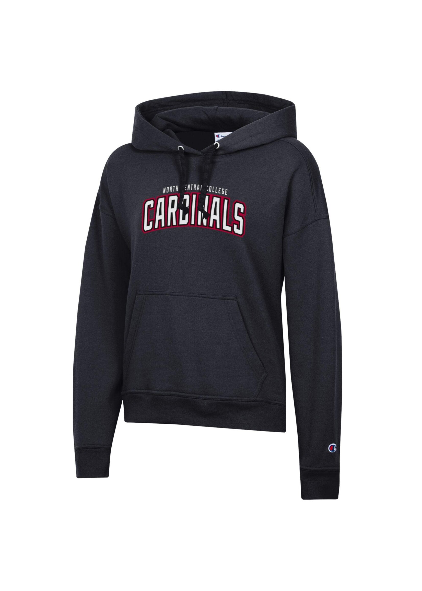 Champion Women's Powerblend Hood w/ Cardinals in glitter