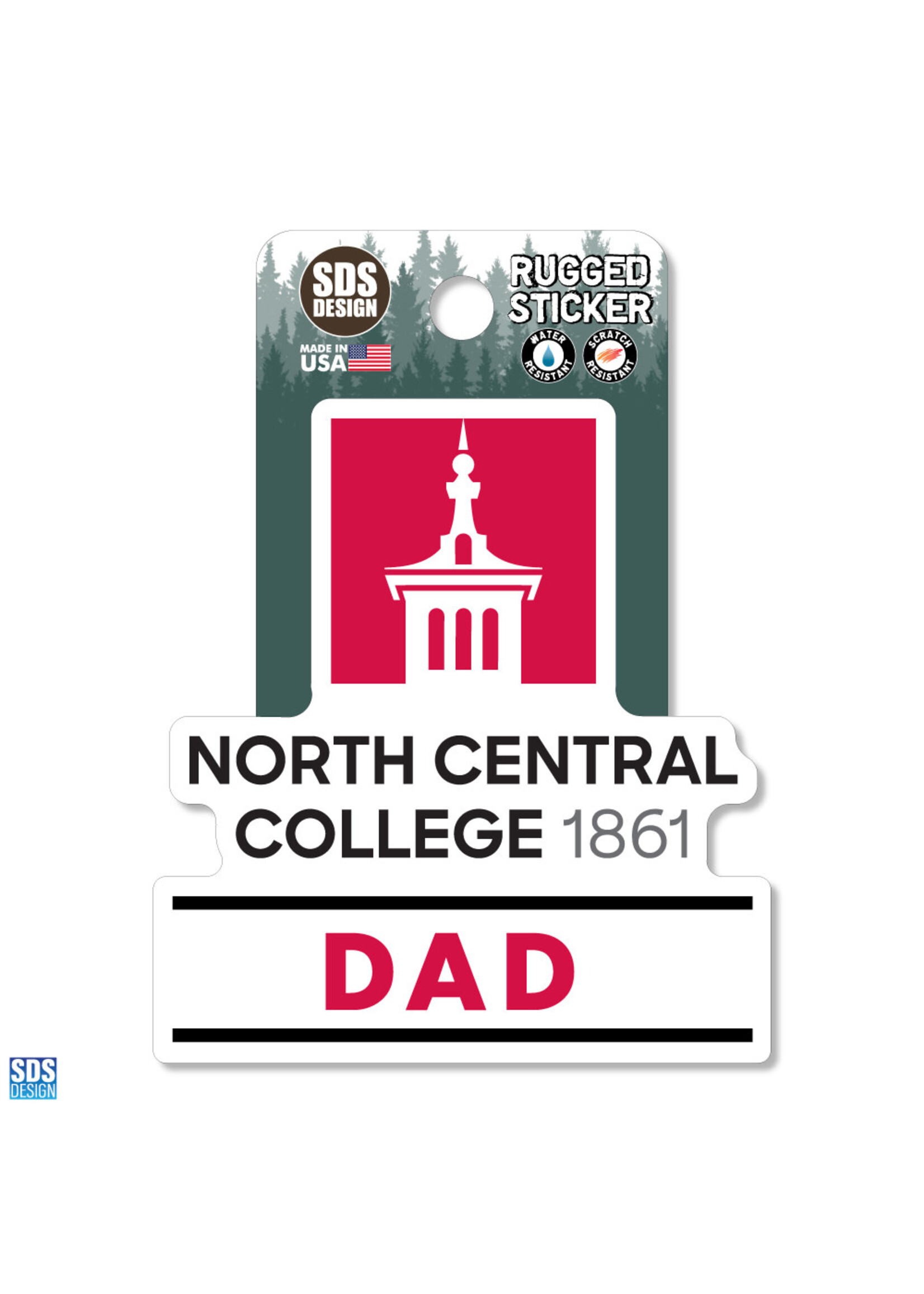 SDS Designs SDS Rugged Stickers North Central College 3.5"