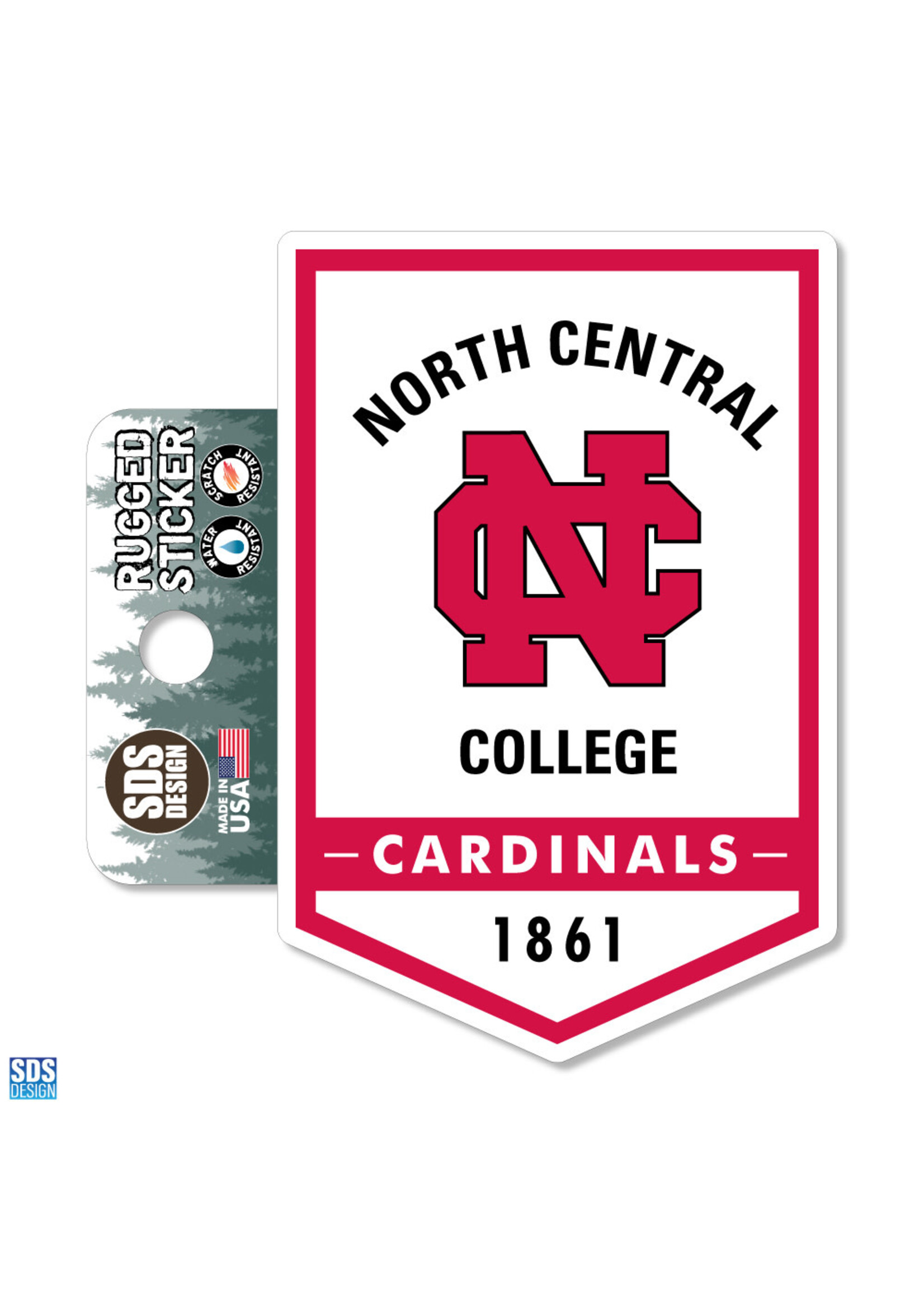 SDS Designs SDS Rugged Stickers North Central College 3.5"