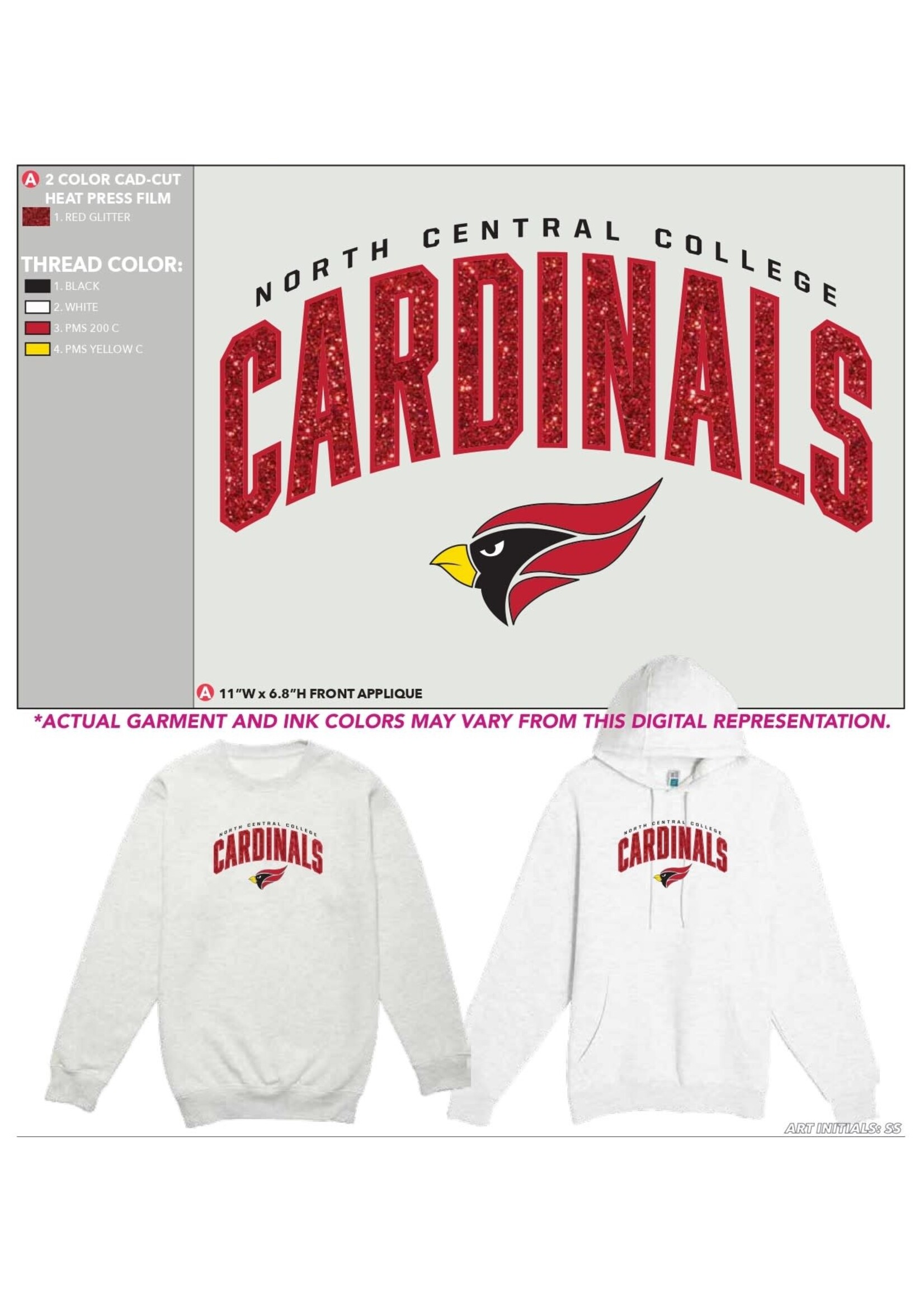 College House NCC Glitter Crew Oatmeal Heather by  College House