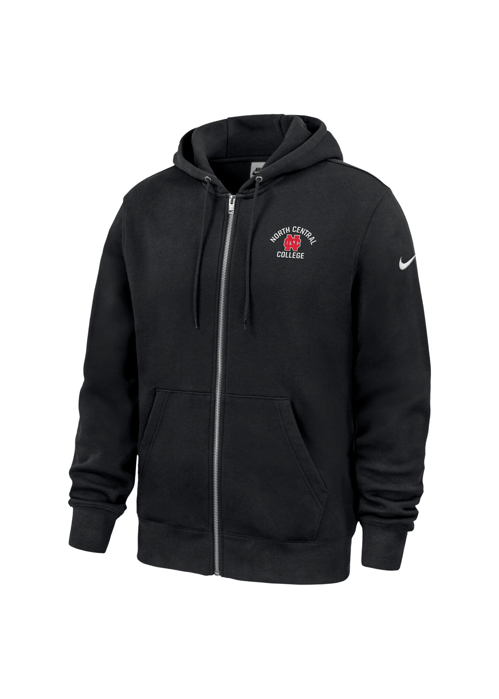 Nike Nike Club Fleece Full Zip Hoodie Black w/ metal zipper  M32672 embroidered logo