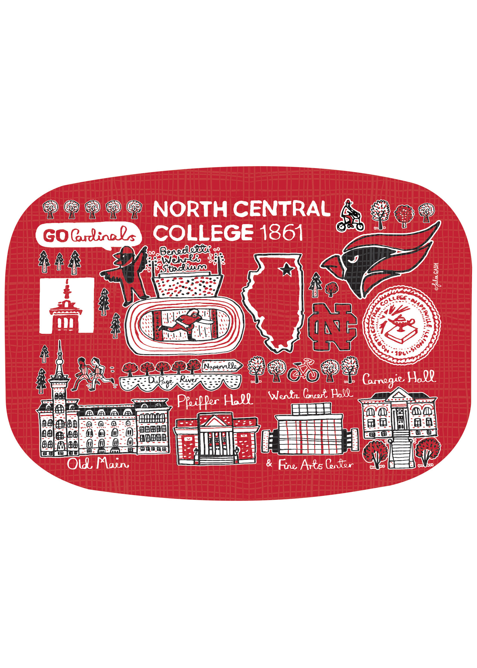 Julia Gash North Central College Melamine Platter - Julia Gash