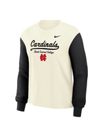 Nike Women's Nike Long Sleeve  Colorblock Boxy Tee Natural/ Black