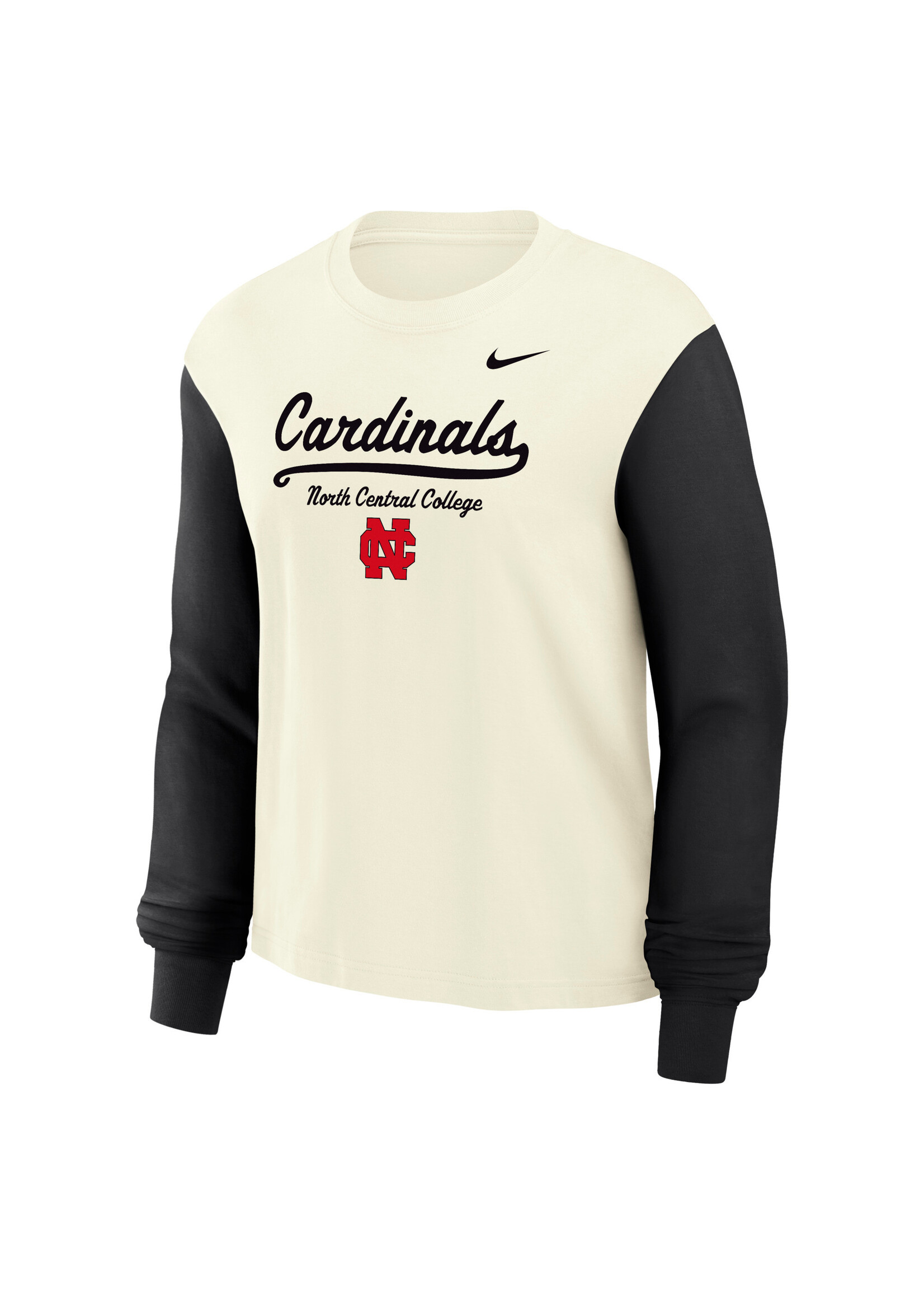 Nike Women's Nike Long Sleeve  Colorblock Boxy Tee Natural/ Black