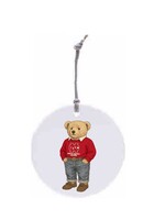 Neil Enterprises North Central College Ceramic Circle Ornament - Teddy Bear