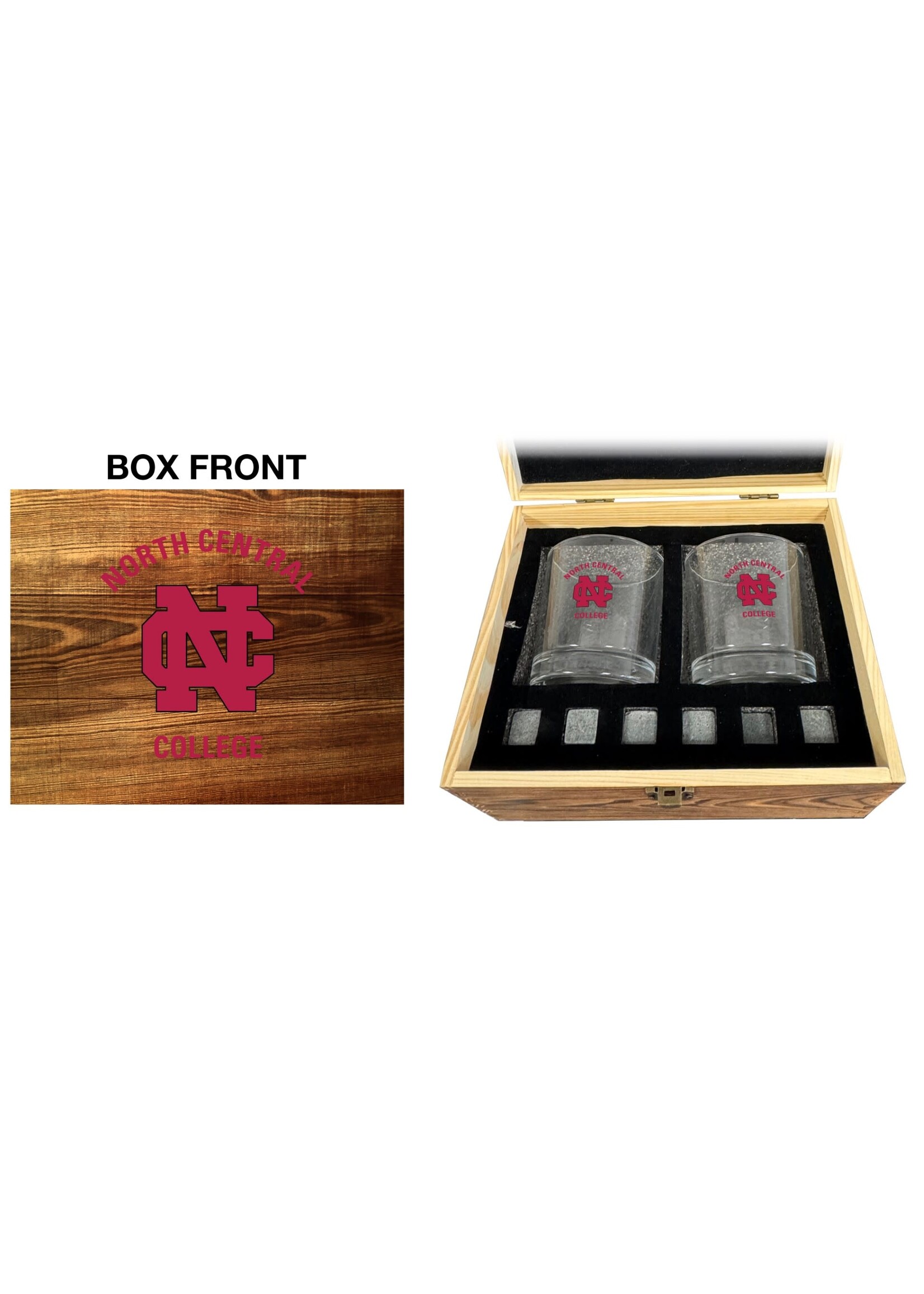 Fanatic Group 2pc Rocks Glass Set w/ wood case