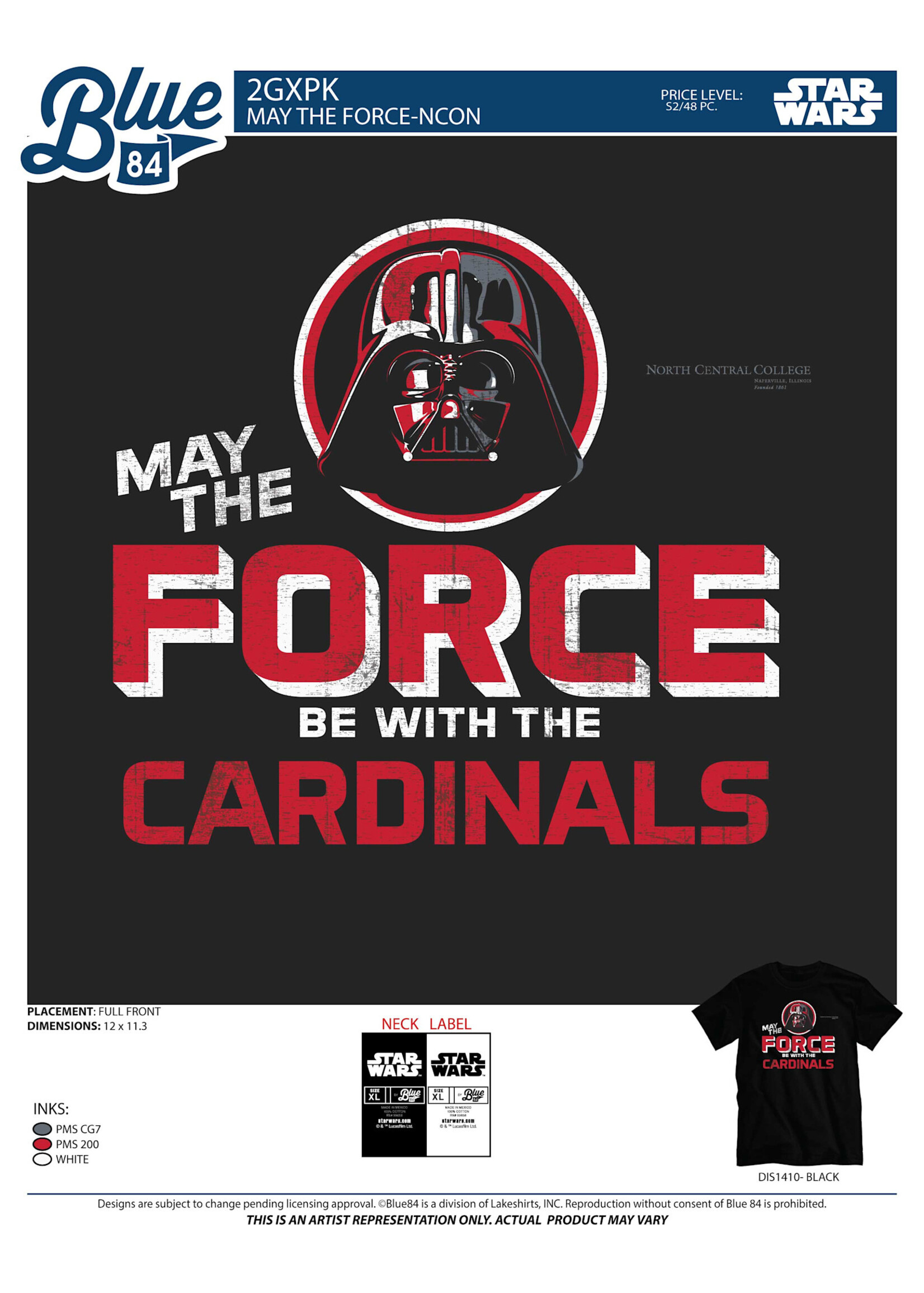 Blue 84 NC Star Wars May the Force  Tee