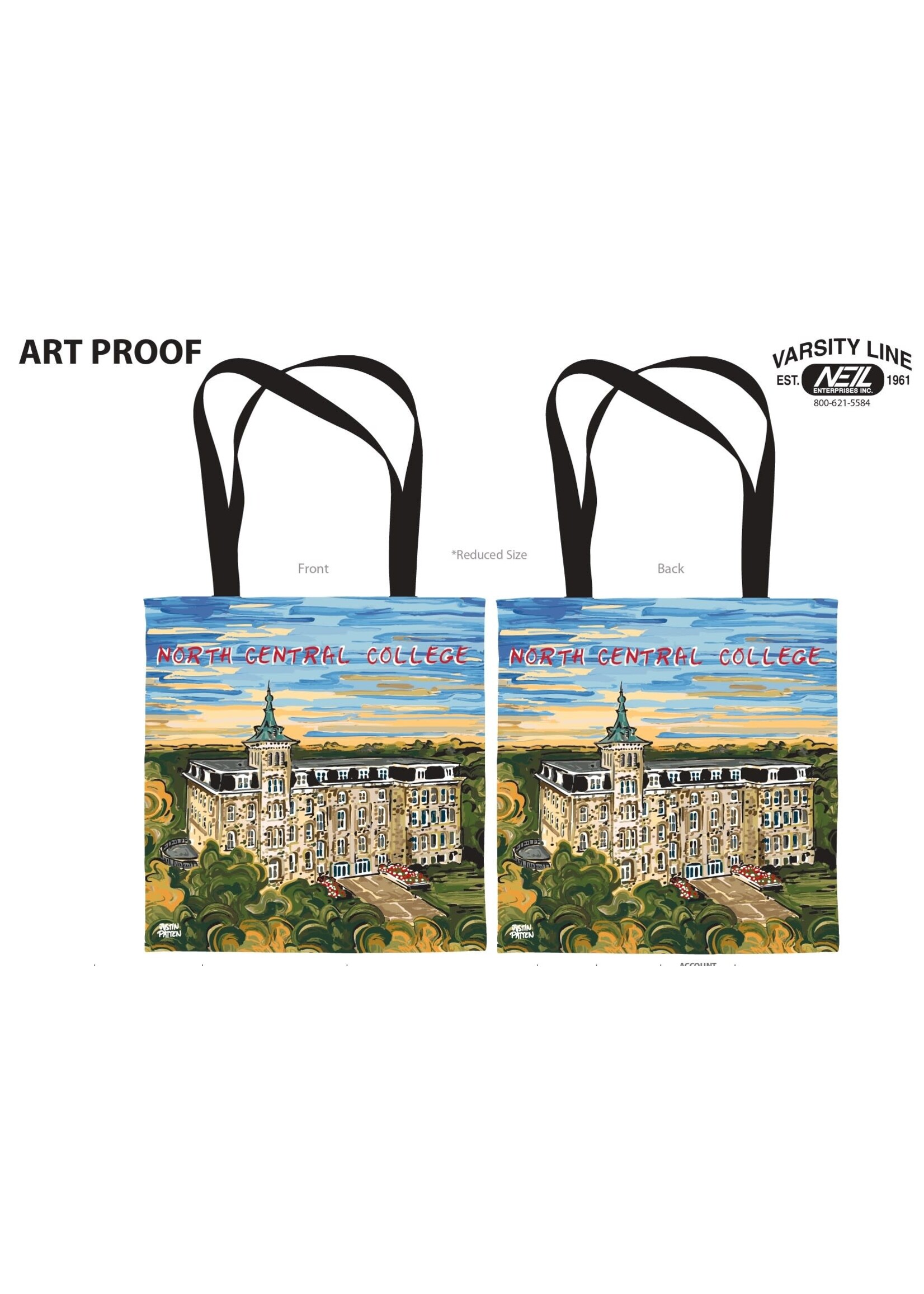 Justin Patten North Central College Canvas Tote - Justin Patten