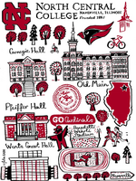 Julia Gash Julia Gash Design North Central College Tapestry blanket by Julia Gash