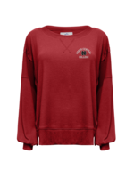 Summit Summit  Vintage Red Ribbed Knit Dropped Shoulder Crouchy Crew