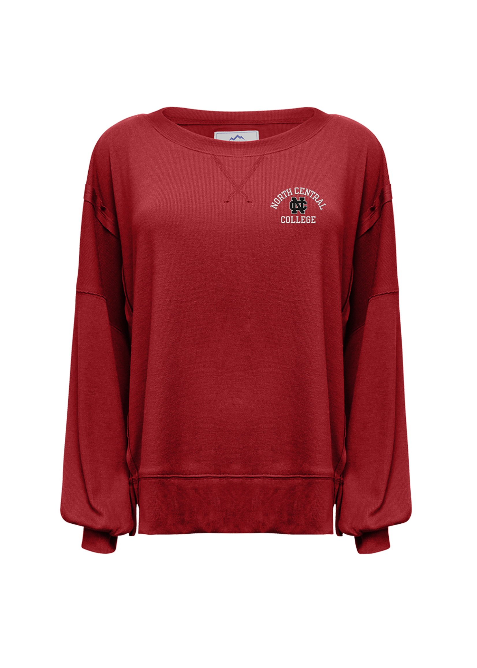 Summit Summit  Vintage Red Ribbed Knit Dropped Shoulder Crouchy Crew