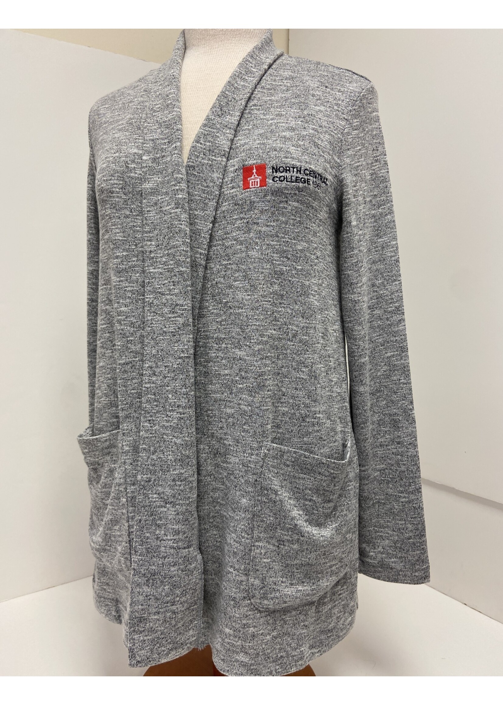BAW North Central College Women's Cardigan w/ pockets - Old Main Logo