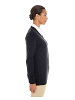 Harriton Harriton Women's V Neck Button Cardigan w/ Old Main Embroidery